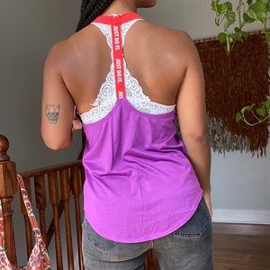 Nike Purple and Red Just Do It T-Strap Tank